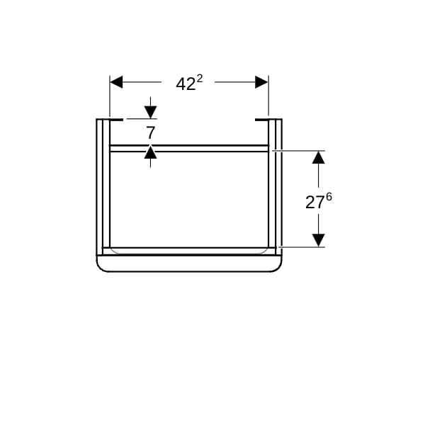 Geberit Smyle US für HWB, eckig, m. 1 Tür re 49,2x61,7x40,6cm, lava