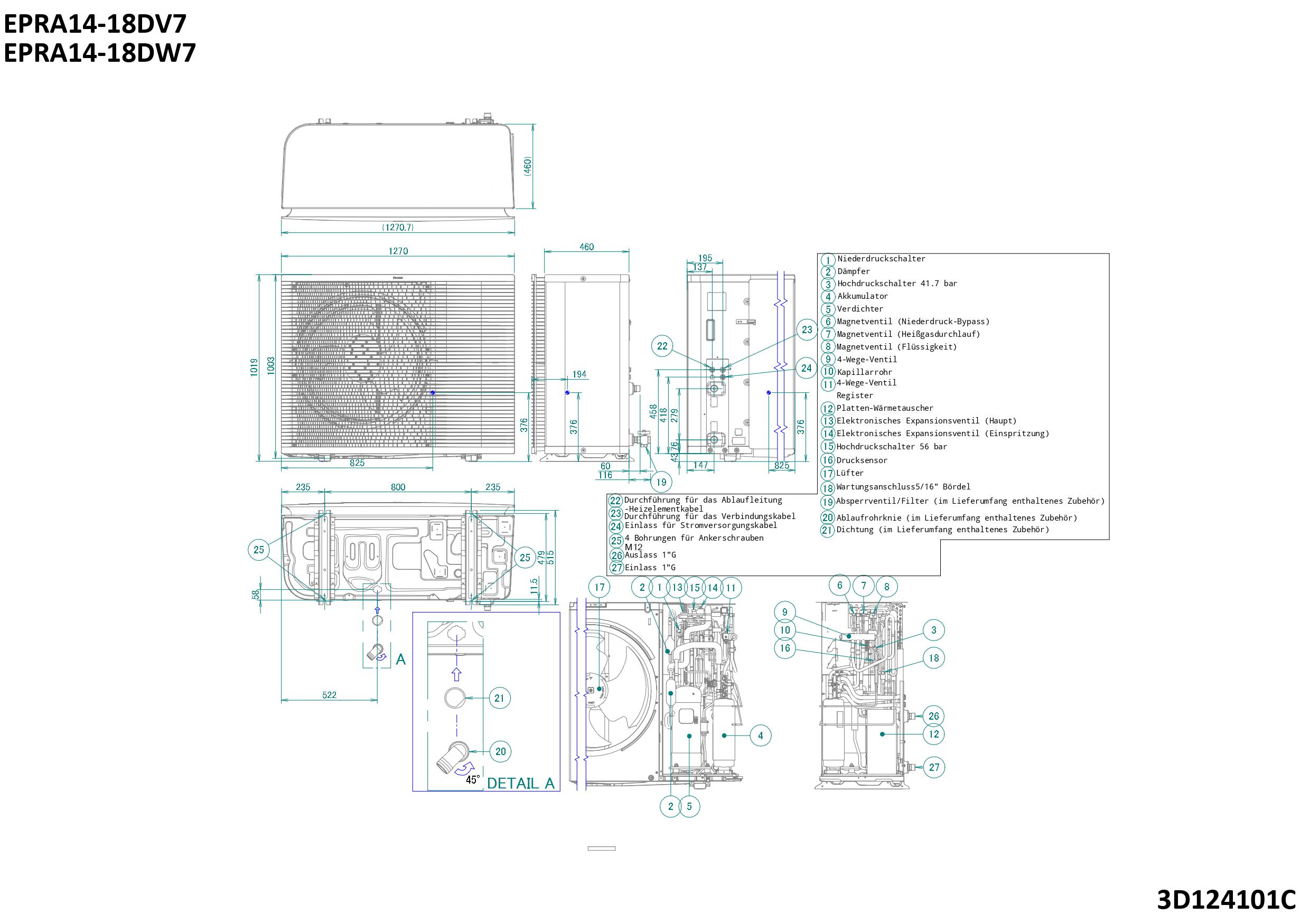 Daikin Altherma 3 H HT, BG 16 Außeng. EPRA Hydrosplit/Monobl. (Heizen/Kühlen)
