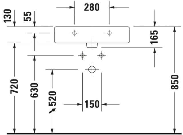 DU Waschtisch Vero 600 mm mit ÜL, mit HLB, 1 HL, weiß