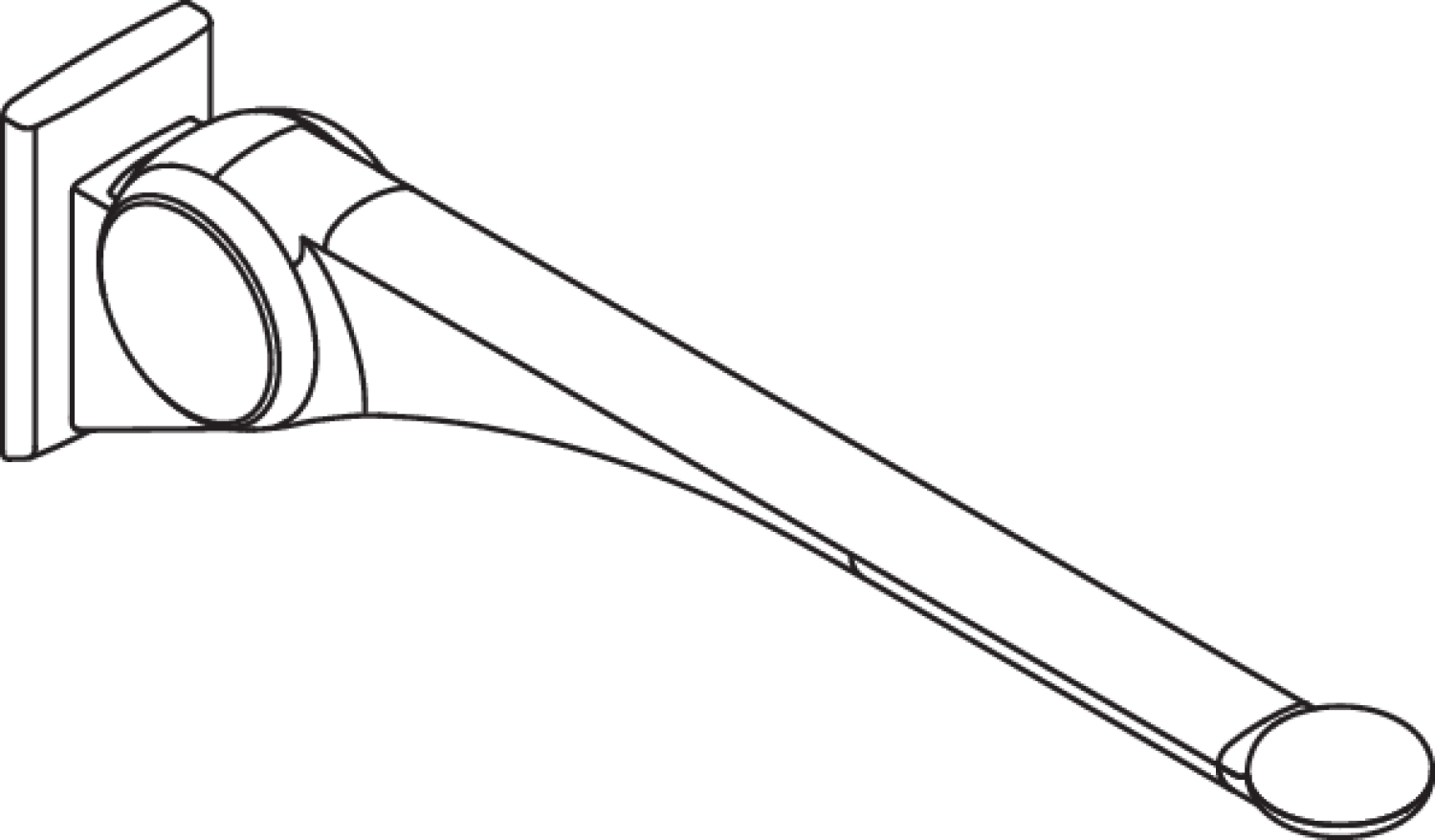 HEWI Stützklappgriff Premium,850 mm weiß hochgl.- weiß matt