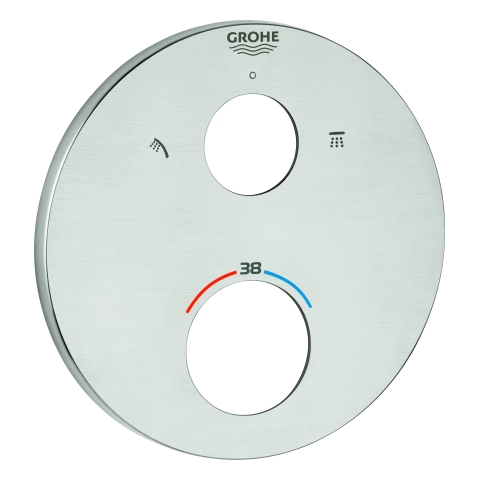 GROHE Rosette 49074 rund für THM-Fertigmontagesets supersteel