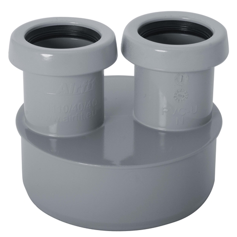 airfit Reduzierung DN 110/40/40 aus PVC-U, zum Einstecken in eine Muffe