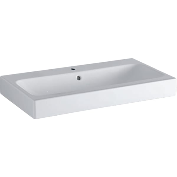 Geberit iCon Aufsatzwaschtisch, 75x48,5cm m. Hl., m. Ül., weiß, KeraTect