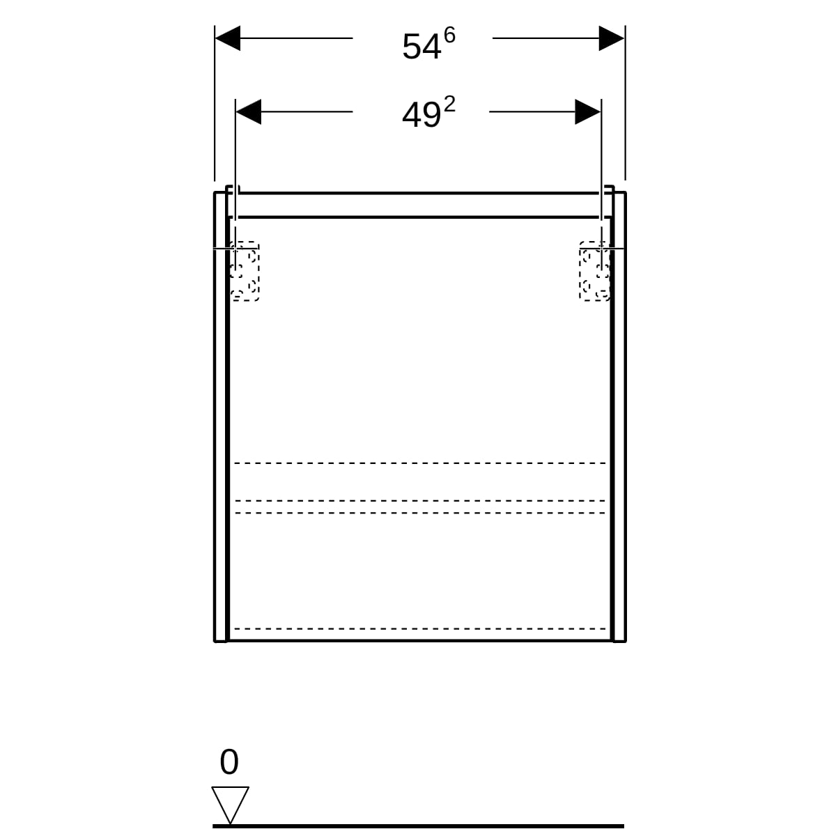 Geberit Renova Plan US für WT, mit 1 Tür 54,6x60,6x44,6cm, sandgrau/l. seidenmatt