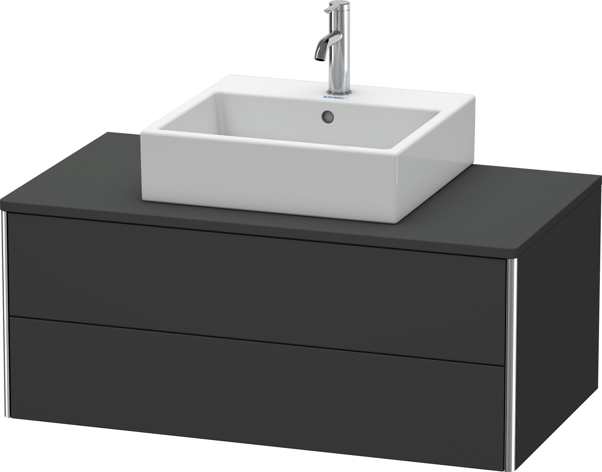 Duravit WTU XSquare 400x1000x548, wandhängend Graphit Supermatt, 2 Schubkästen