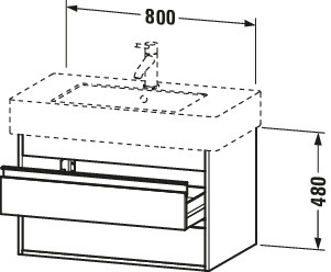 DU WTU wandhängend Ketho 455x800x480mm 2 SchKa, für 032985, graphit matt