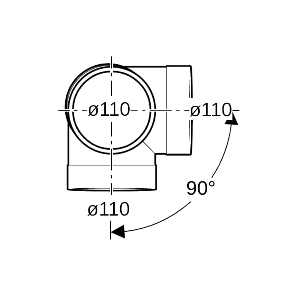 Geberit Silent-db20 Bogeneckabzweig 88,5Gr d110/110