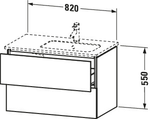 DU WTU L-Cube 550x820x481mm,wandhängend 2 SchKa, Becken re, Weiß Hochglanz