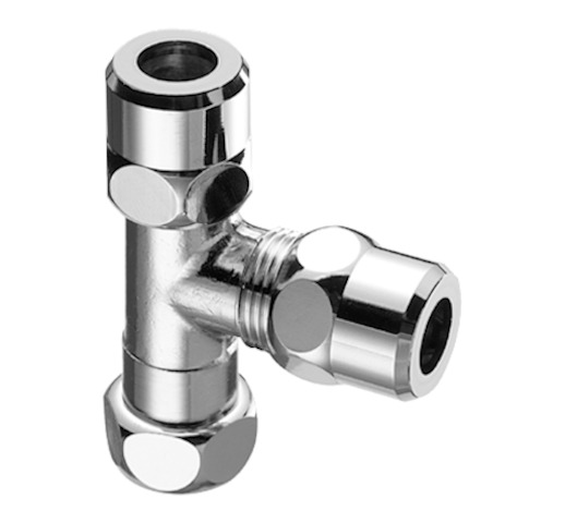 SCHELL T-Stück bewegliche Überwurfmutter, 3/8", chrom
