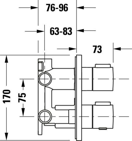 Duravit Thermostat Unterputz Set,Eckig Chrom HG