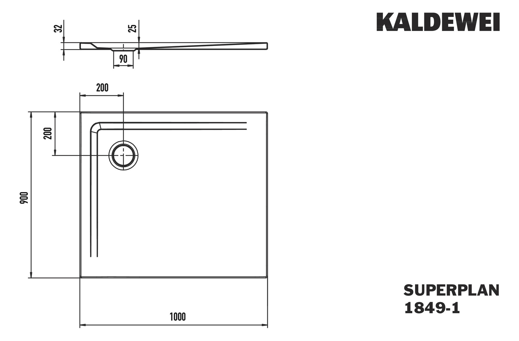 KA DW SUPERPLAN Mod.1849-1,900x1000mm, warm grey 80,Secure Plus