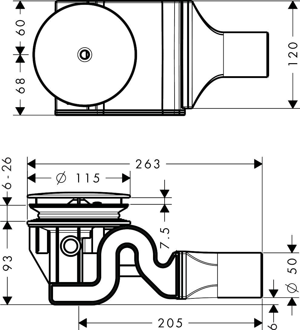 Hansgrohe Ablaufgarnitur Duschwannen Raindrain 90 XXL Komplettset chrom