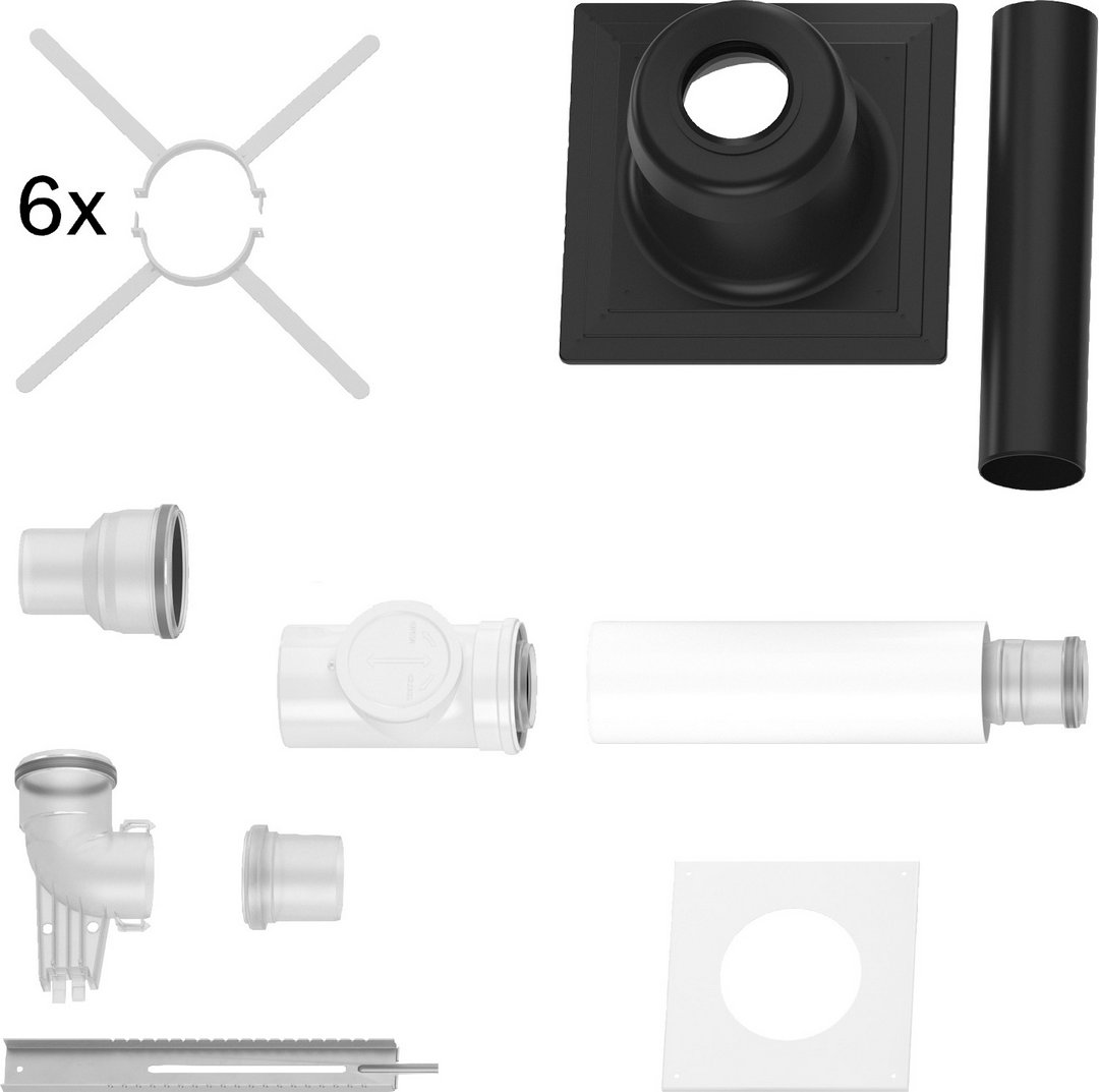 BOSCH Abgaszubehör FC-Set80-C93x, hinten Grundbausatz C93x, d:80/125-110mm