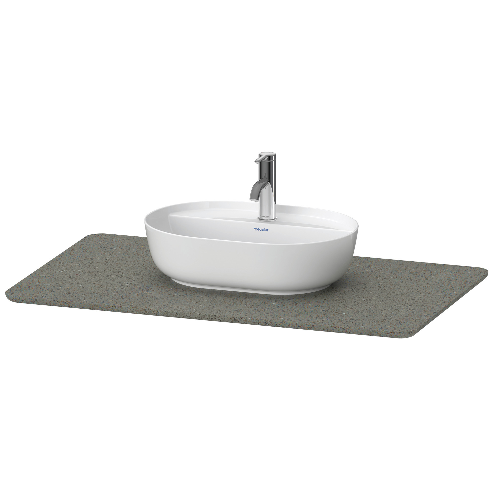 Duravit Luv Quarzsteinkonsole 1 Ausschnitt 25x988x595mm, Quarzstein Grau Struktur