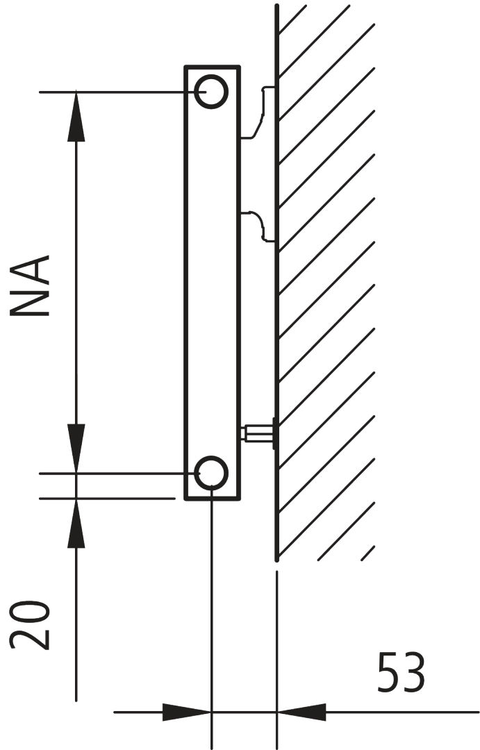 Kermi Heizwand HHN Typ10 BH1400x43x1000 QN1350, RAL9016, 6bar, o. Abd, ANB12