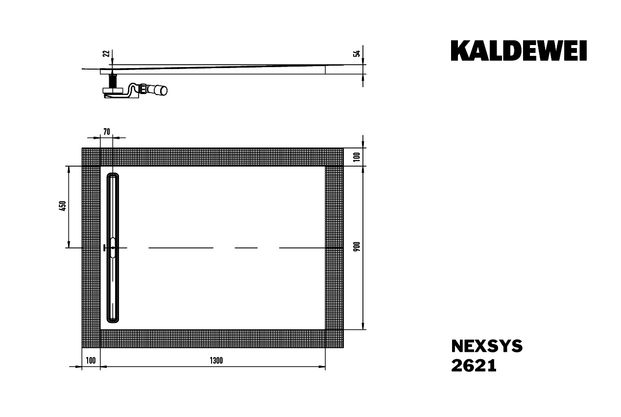 KA DW NEXSYS Mod.2621,900x1300mm, alpinweiß matt