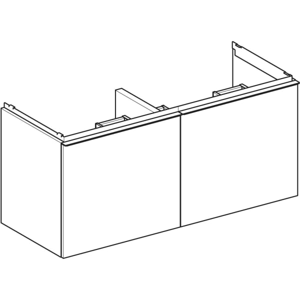 Geberit Acanto US für DWT B:120cm, 2 Schubl. 2 i.Schubl., lava matt/Glas lava
