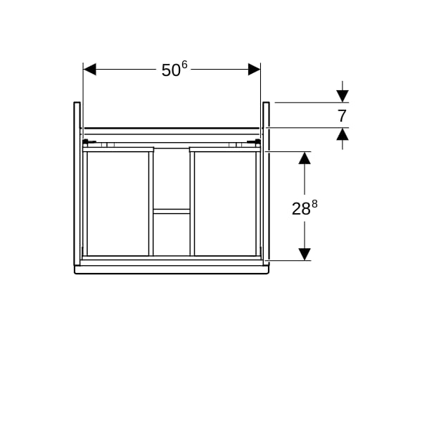 Geberit Renova Plan US für MWT, mit 1 Schbl. 53,8x60,5x47,3cm, lava
