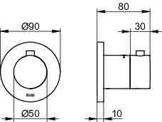KEUCO THM IXMO 59553, rund, Schwarzchrom gebürstet