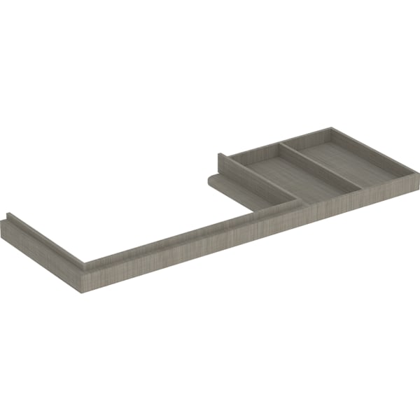 Geberit WT-Rahmen für Citterio US m. Ablagefl. re, Breite 133cm, graubraun