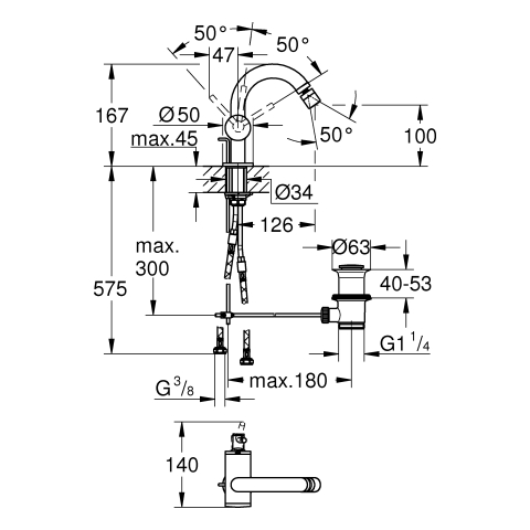 GROHE Einhand-Bidetbatterie Atrio 24364 chrom