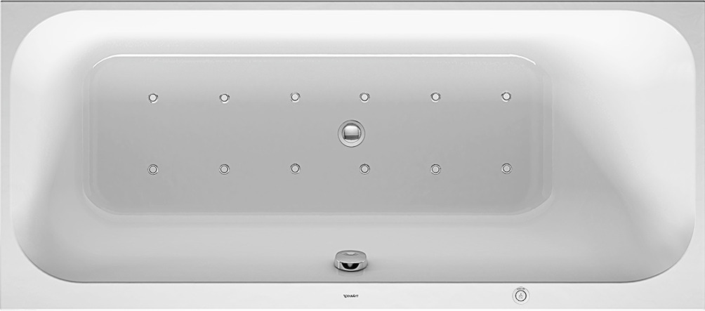 Duravit Whirlwanne Happy D.2 1600x700mm Einbauv.,R-Schräge re. Air-System, weiß