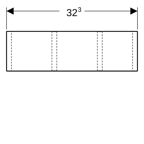 Geberit Schubladeneinsatz, H-Unterteilung für untere Schubl., 32,3x9,8x20cm, lava