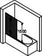 Hüppe DA 501 Design pure BW Abt. SFT 100 li H:1500 silber matt klar