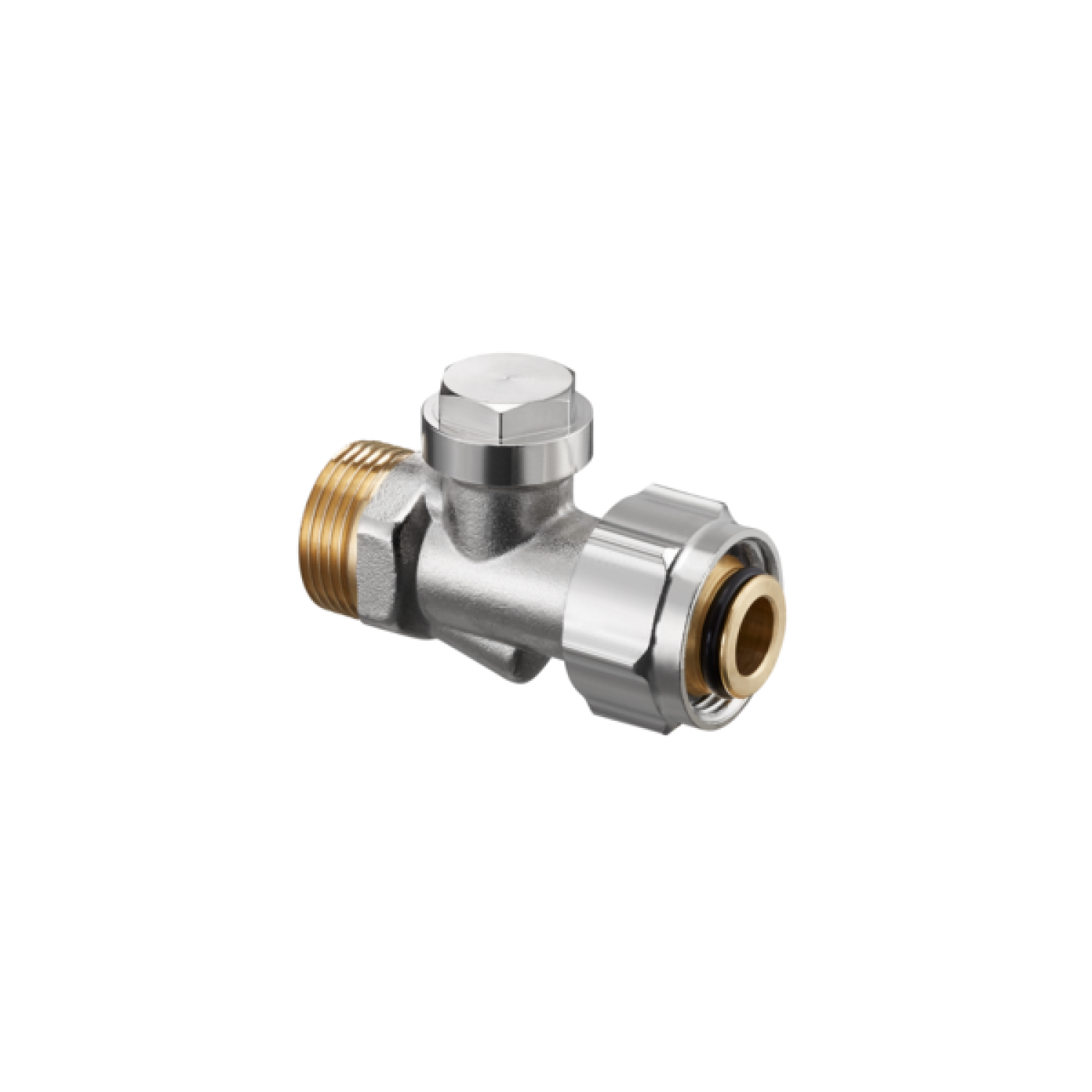 OVENTROP-Absperrverschraubung Combi 3 "Multiflex F",3/4"ÜM x 3/4"AG, Ms, vern.