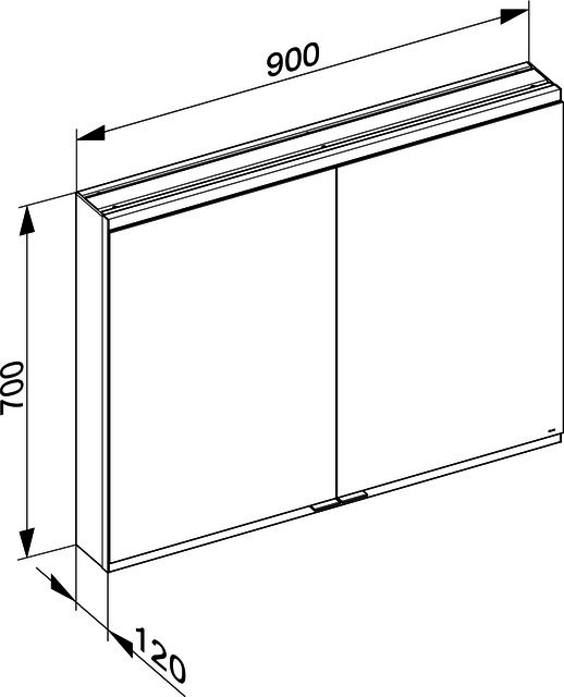 KEUCO Royal Modular 2.0 SPS, bel. 80021, Vorb,1Steckd/USB,sb-elox,900x700x120mm