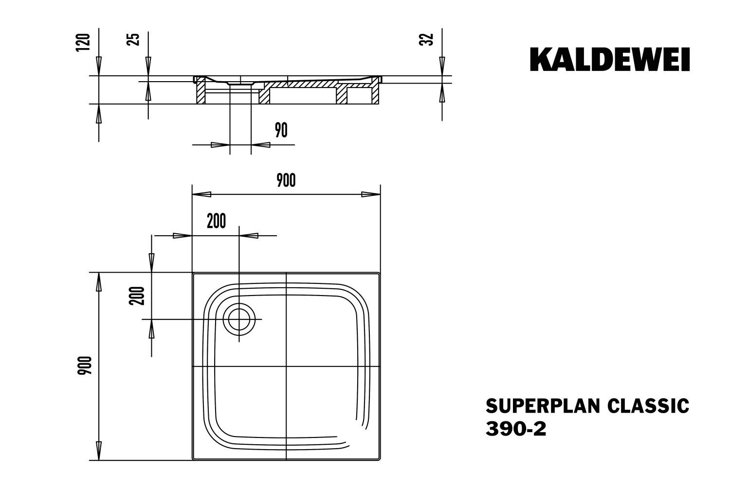 KA DW SUPERPLAN CLASSIC Mod.390-2,900x 900mm,alpwe,PEFF,VAS,m. WT