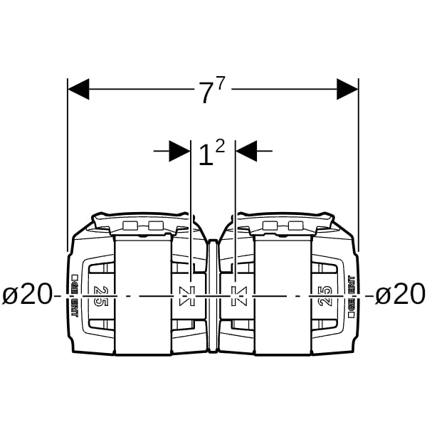 Geberit FlowFit Kupplung PPSU, d20