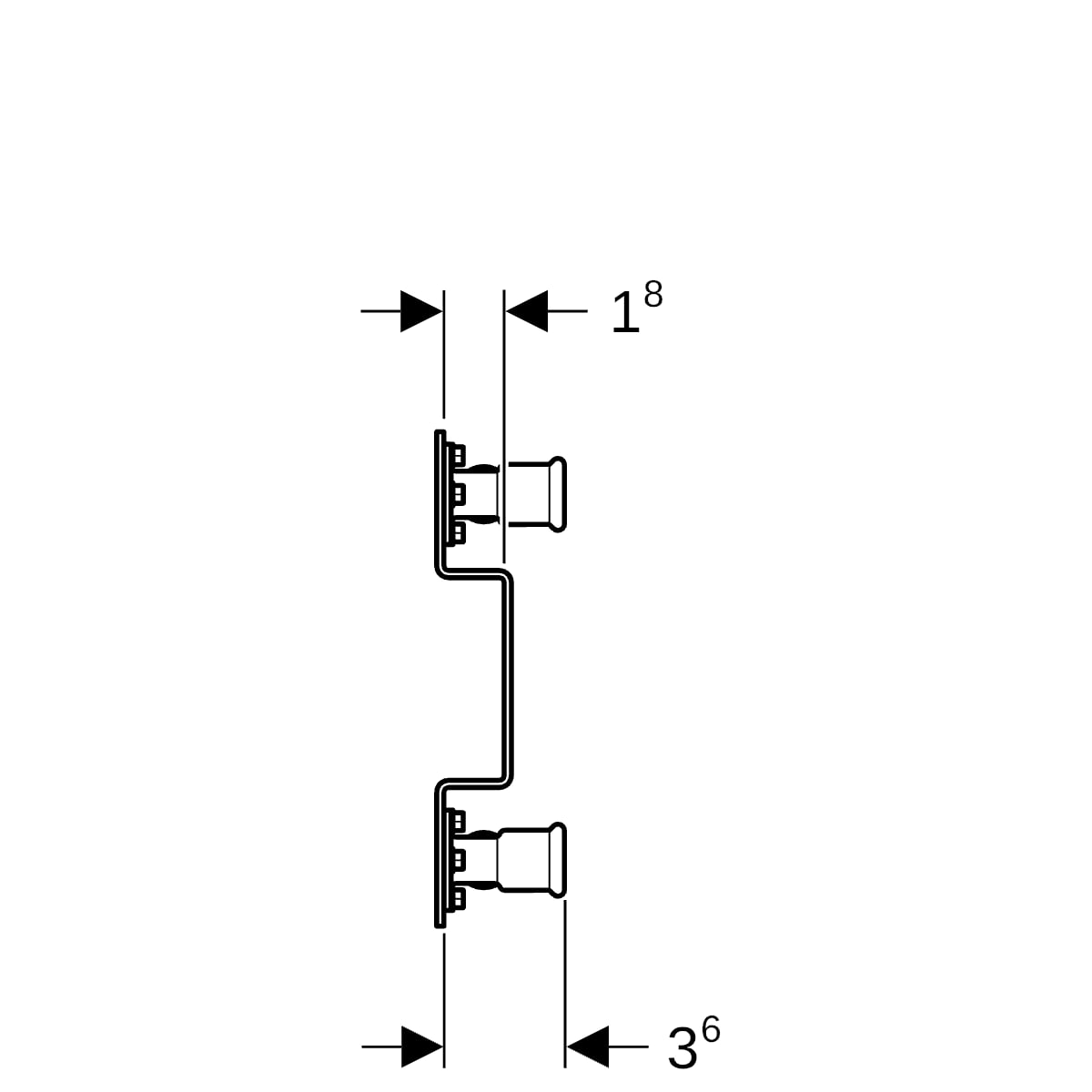 Geberit Mapress Kupfer Anschlusswinkel 90Gr vormontiert zweifach Rg d15-Rp1/2