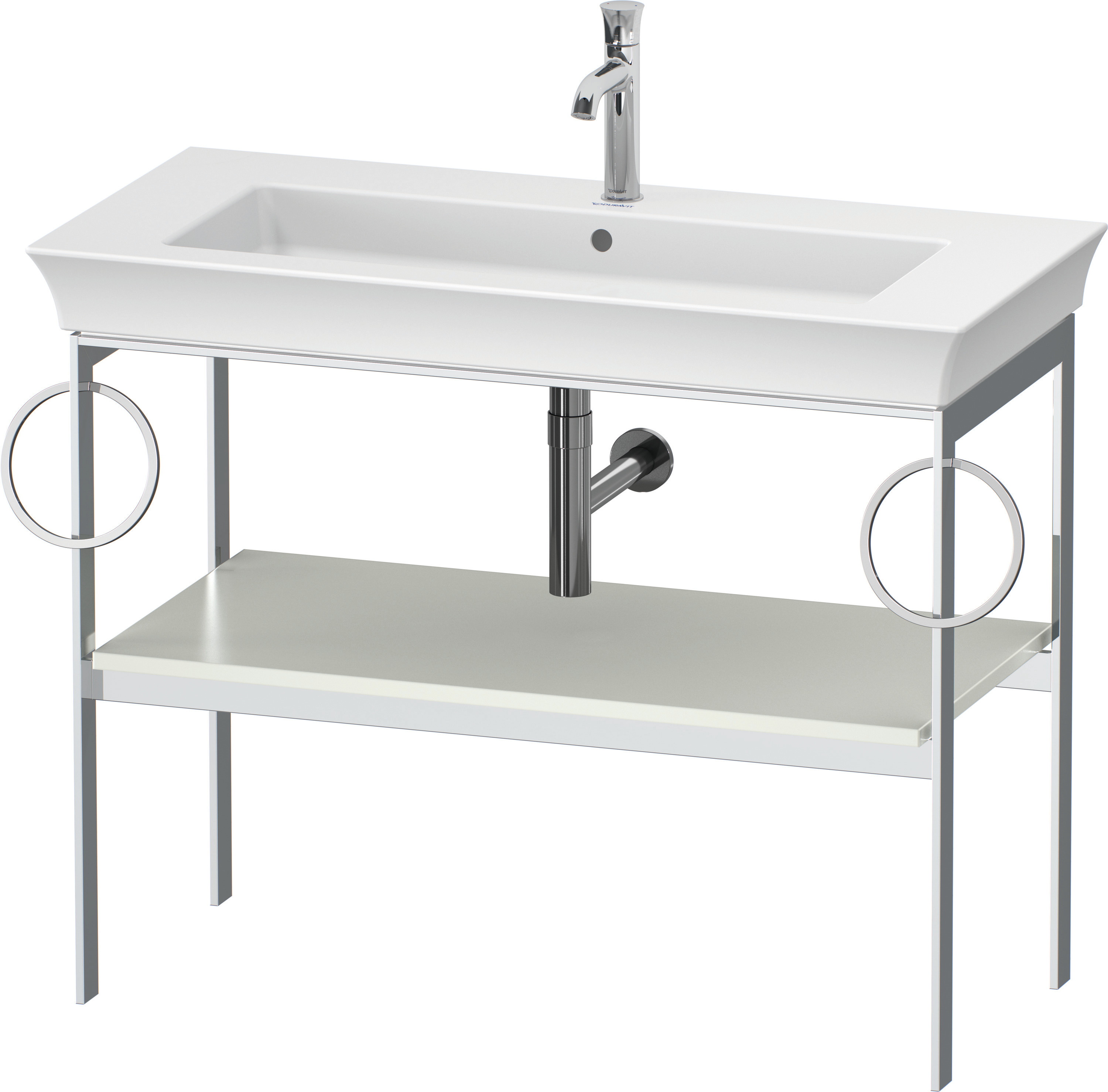 Duravit Metallkonsole bodenst. White Tulip 760x984x450,2 HH,Weiß Seidenmatt