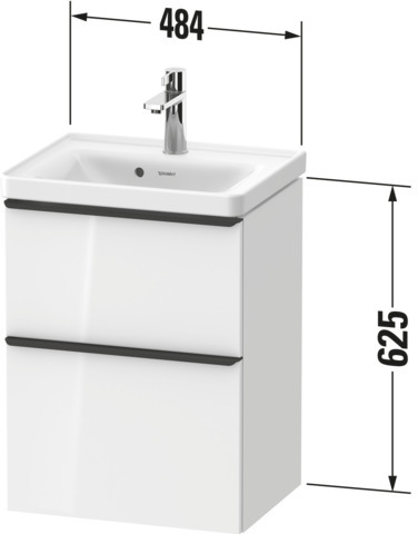 Duravit D-Neo WTU,Ausz:1,Schubk:1,GR:Bronze G 484x372x625mm,Wandh,Betongrau Matt,Dek.