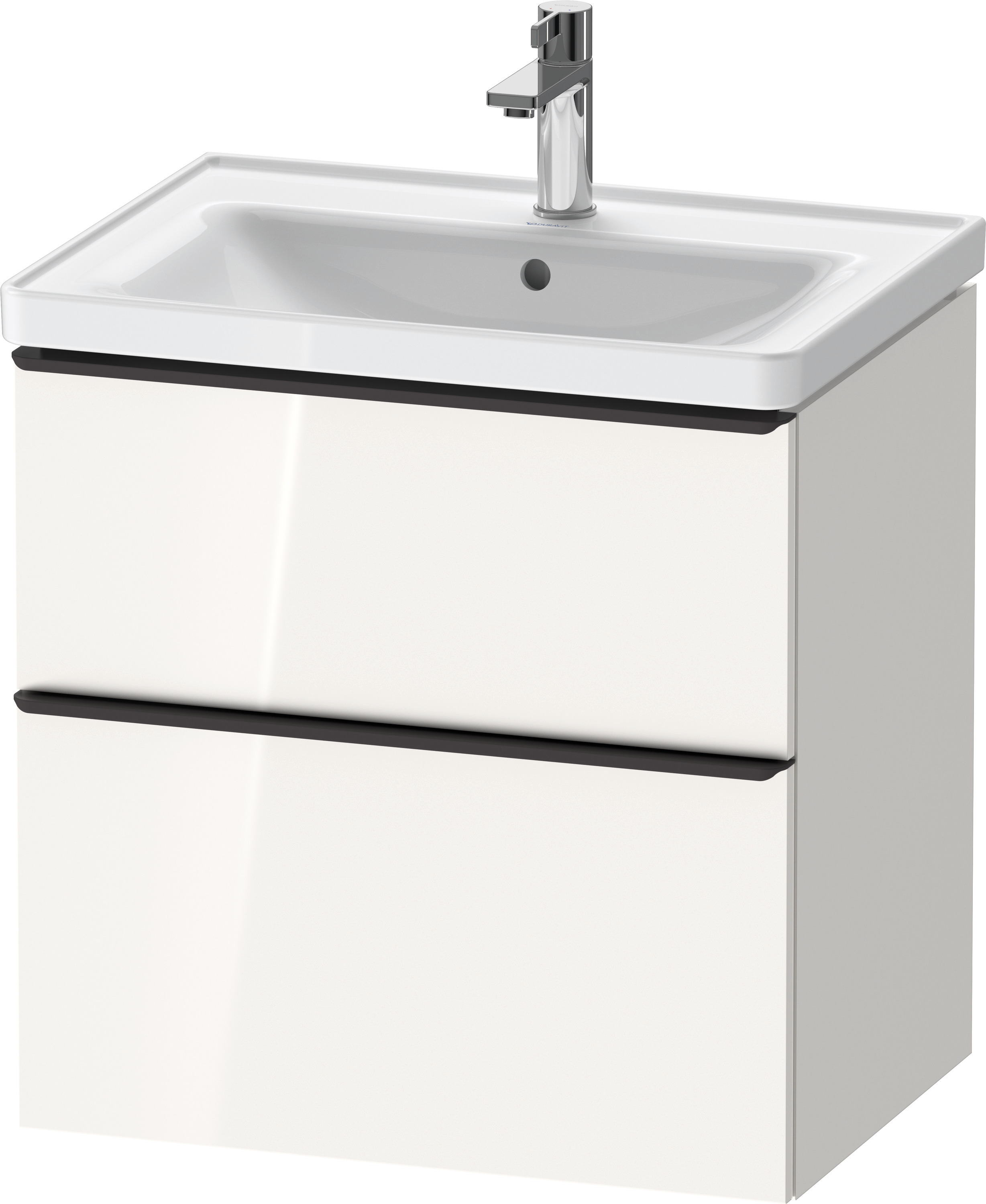 DU D-Neo WTU,Ausz:1,Schubk:1,GR:Dia.Schw 634x452x625mm,Wandh,Weiß Hochglanz,Dek.