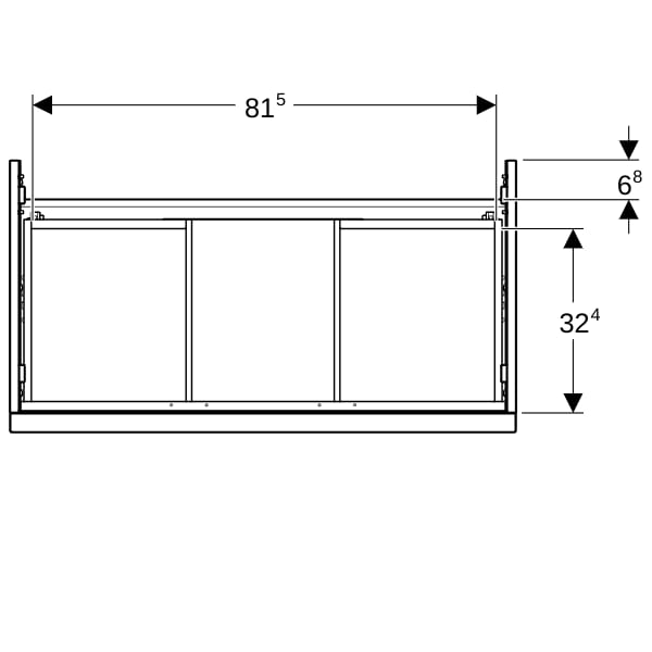 Geberit iCon Unterschrank für WT, 2 Schubl. 88,8x61,5x47,6cm, weiß matt