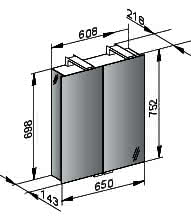 KE Spiegelschrank Royal Universe 12702, 2-trg., sil-elox., 650x752 mm