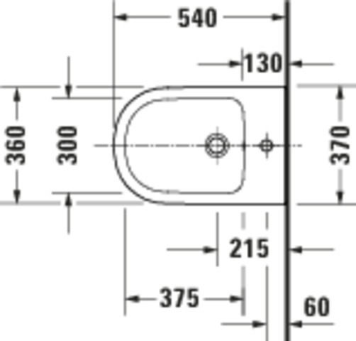 DU D-Code 2.0 Wand Bidet 540mm Weiß