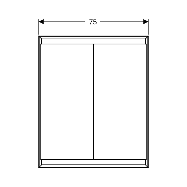 Geberit ONE Spiegelschrank mit ComfortLight 2 Türen, UP-Mont., 75x90x15cm, alu.
