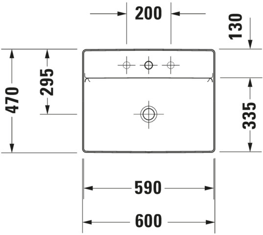 DU Aufsatz-WT DuraSquare 600mm o. ÜL, m. HLB, 1 HL, weiß