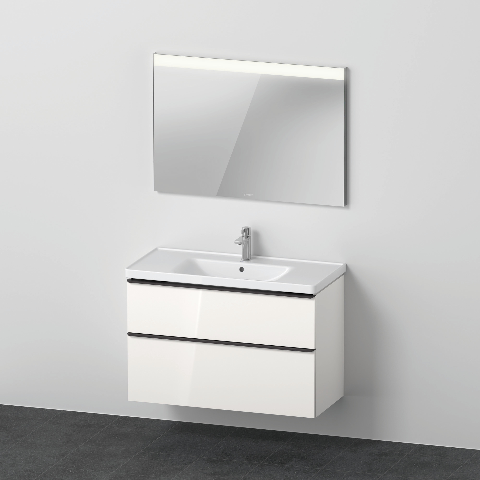 DU D-Neo Möbel-Set wandh. 1000x480mm WT,WTU Ausz 1,SBK 1,SP Eckig,Weiß Hochg.