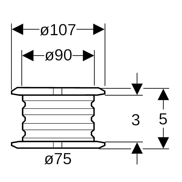 Geberit Rohrschelleneinlegeschale d75