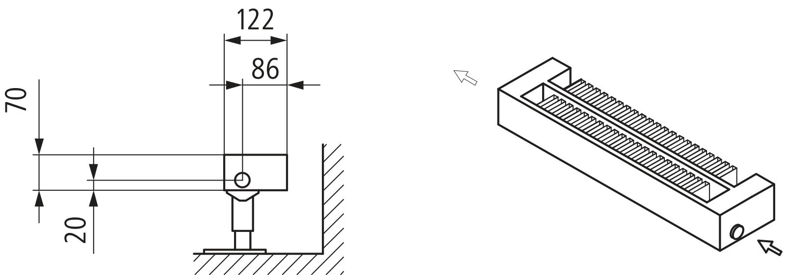 Kermi Konvektor Typ22 BH140x122x2000mm QN1454,weiß,6bar, m. Abd., AB Uni.