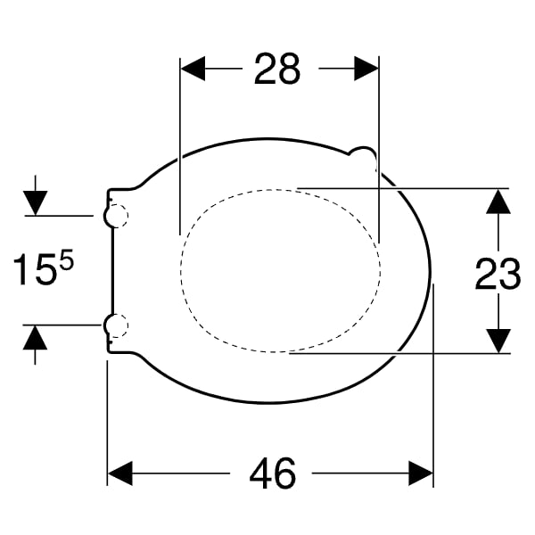 Geberit Renova Comfort WC-Sitz, barrierefrei antibakteriell, Bef. von oben., weiß