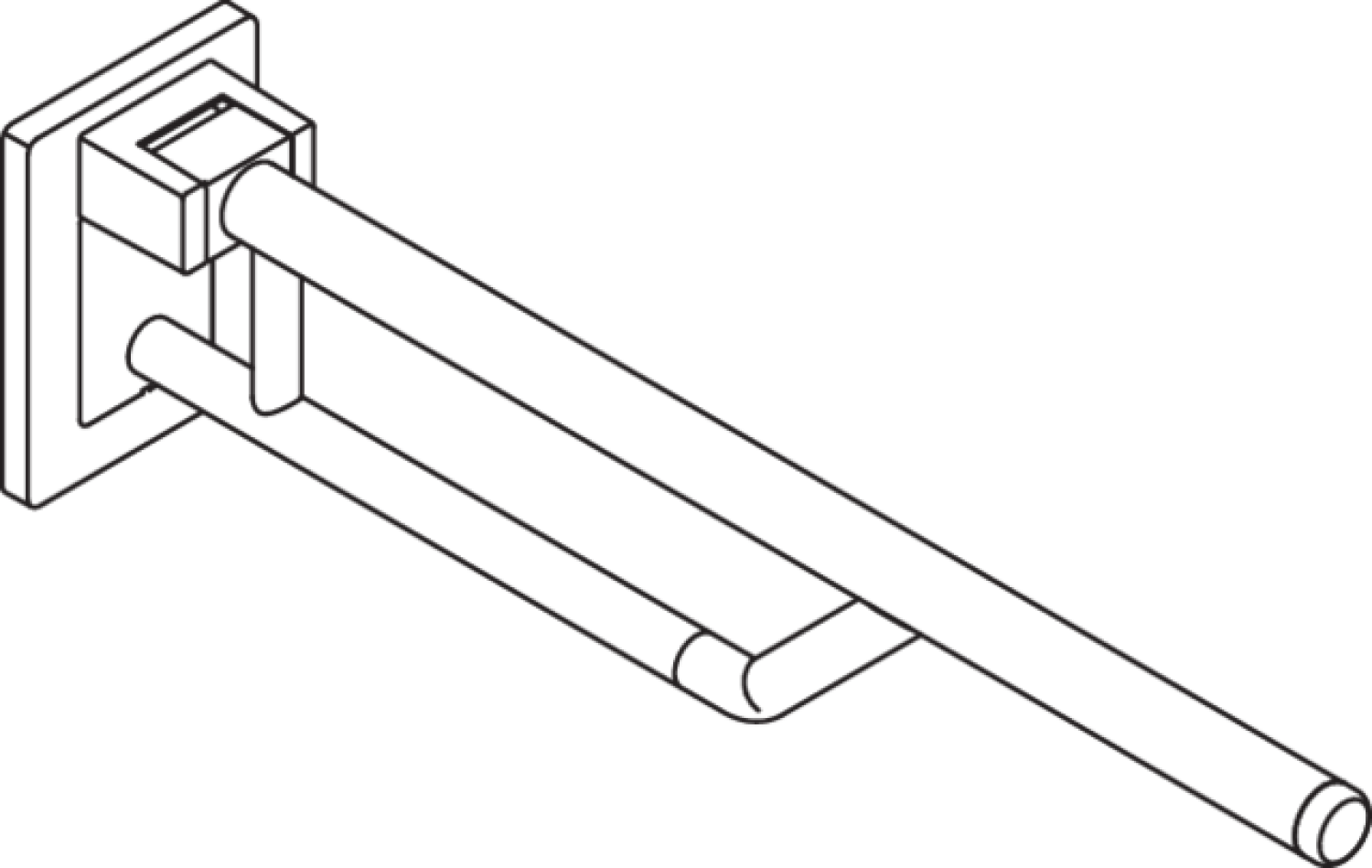 HEWI SK-Griff Duo, L:700mm, Kst., unifarben signalweiß