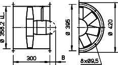 Helios HRFD 355/2 Axialventilator 3-PH, Regelbar