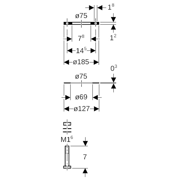 Geberit PE Flanschset d75