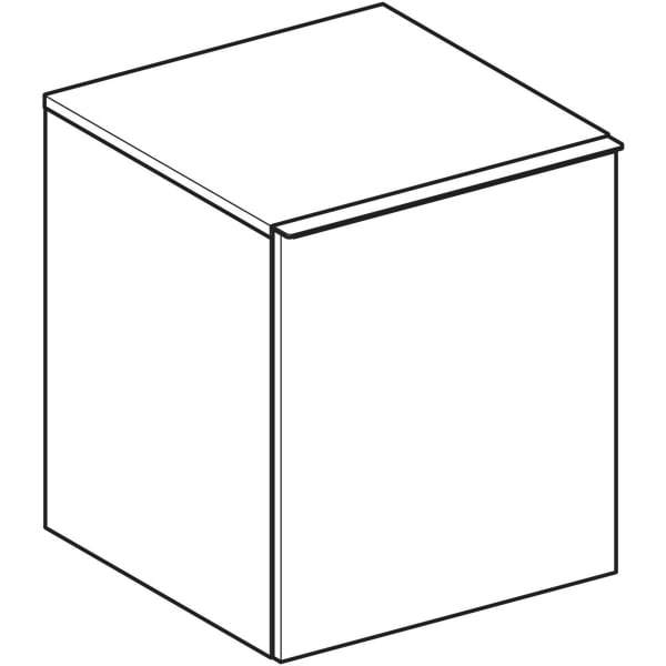 Geberit Acanto Seitenschrank mit 1 Schublade i.Schubl., 45,2x52x47,5cm lava/Glas lava