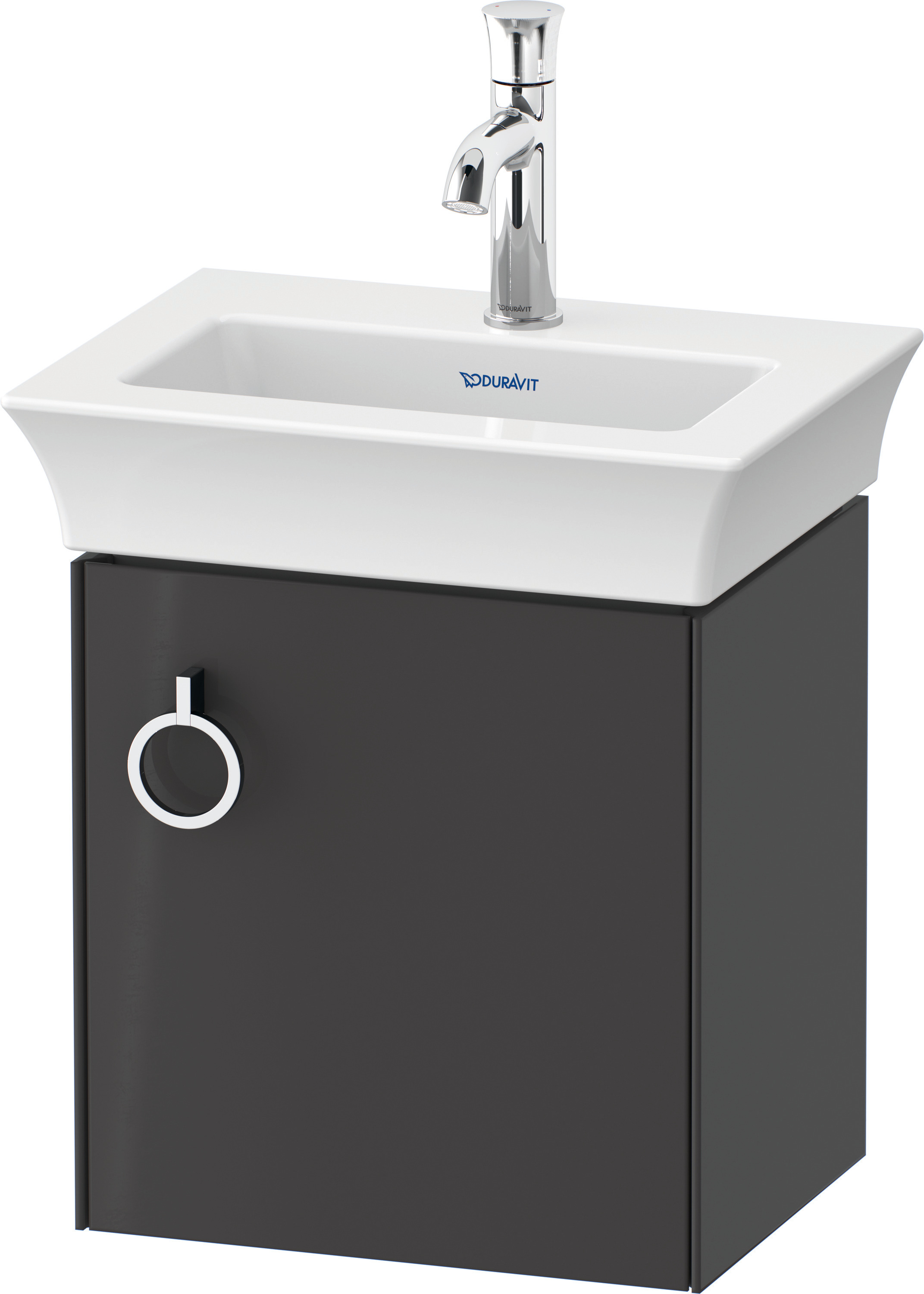 Duravit WTU wandh. White Tulip,1 Tür m.Griff 410x384x298,TA r.,Graphit Hochglanz